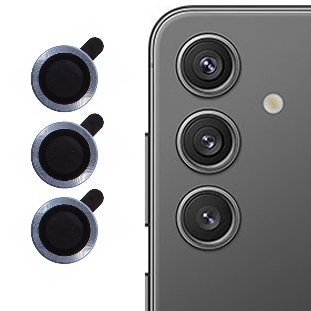 Til Samsung Galaxy S24 FE Kameralinsebeskyttersæt Metal + Hærdet glas Individuel ringfilm
