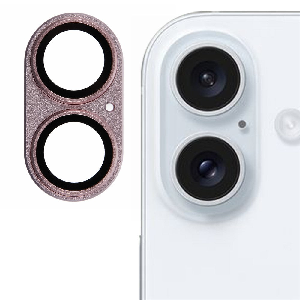 For iPhone 16 / 16 Plus Camera Lens Protector Integrated Clear Metal Frame+Tempered Glass Lens Film