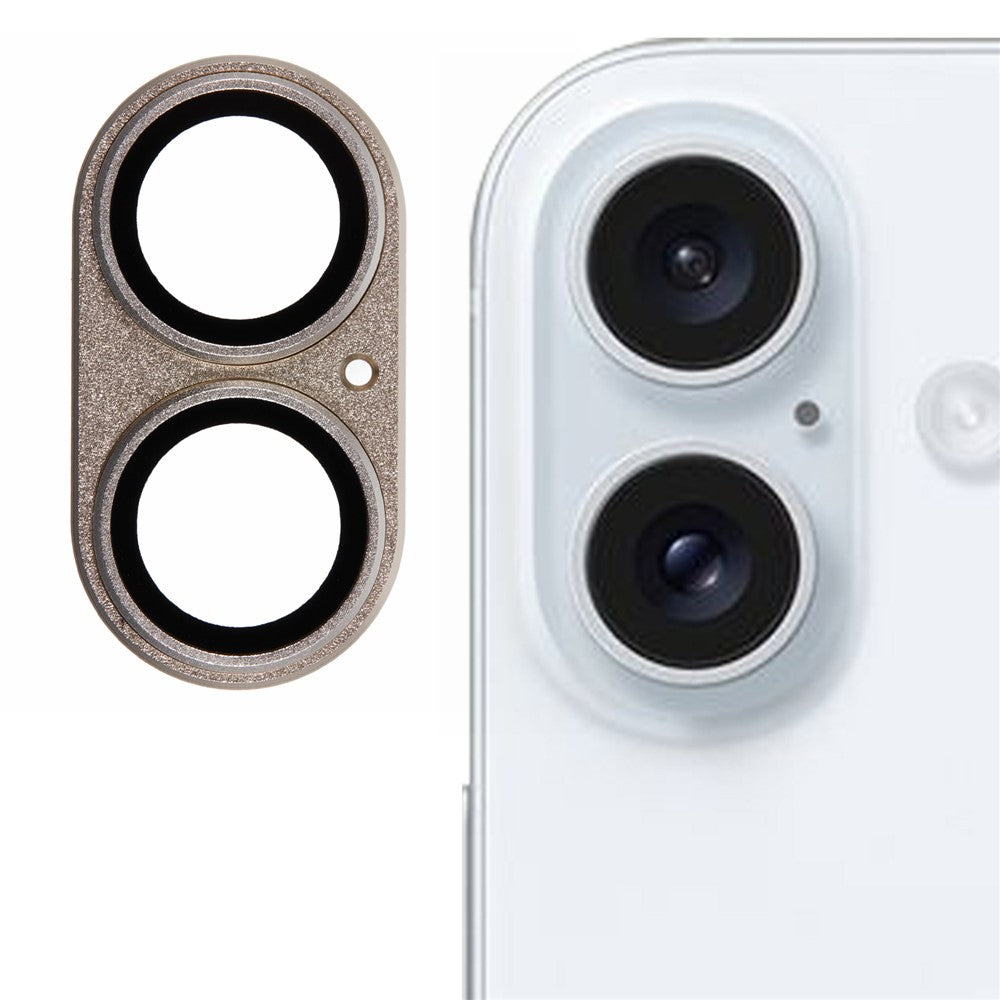 For iPhone 16 / 16 Plus Camera Lens Protector Integrated Clear Metal Frame+Tempered Glass Lens Film