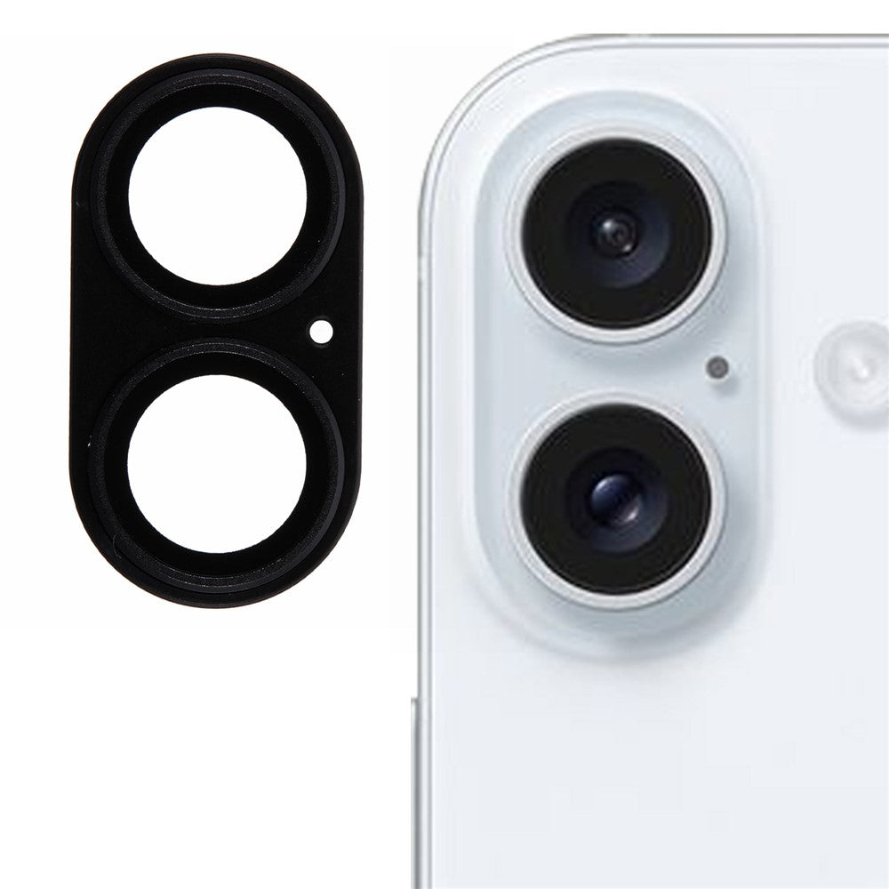 For iPhone 16 / 16 Plus Camera Lens Protector Integrated Clear Metal Frame+Tempered Glass Lens Film