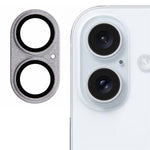 For iPhone 16 / 16 Plus Camera Lens Protector Integrated Clear Metal Frame+Tempered Glass Lens Film