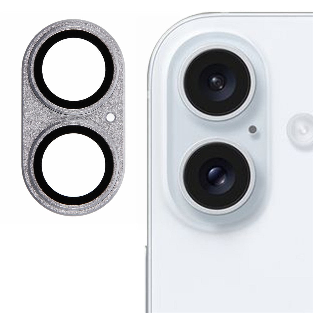 For iPhone 16 / 16 Plus Camera Lens Protector Integrated Clear Metal Frame+Tempered Glass Lens Film