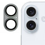 For iPhone 16 / 16 Plus Camera Lens Protector Integrated Clear Metal Frame+Tempered Glass Lens Film