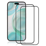AMORUS 2Pcs For iPhone 16 Pro Screen Protector Shatterproof Silk Printing Tempered Glass Film