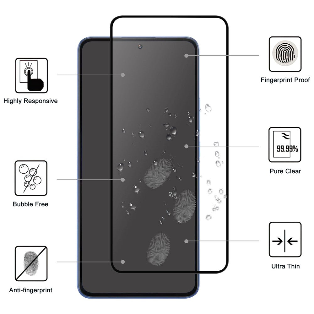 For Xiaomi 14T / 14T Pro AGC Tempered Glass with Black Edge Full Glue Full Coverage Screen Protector