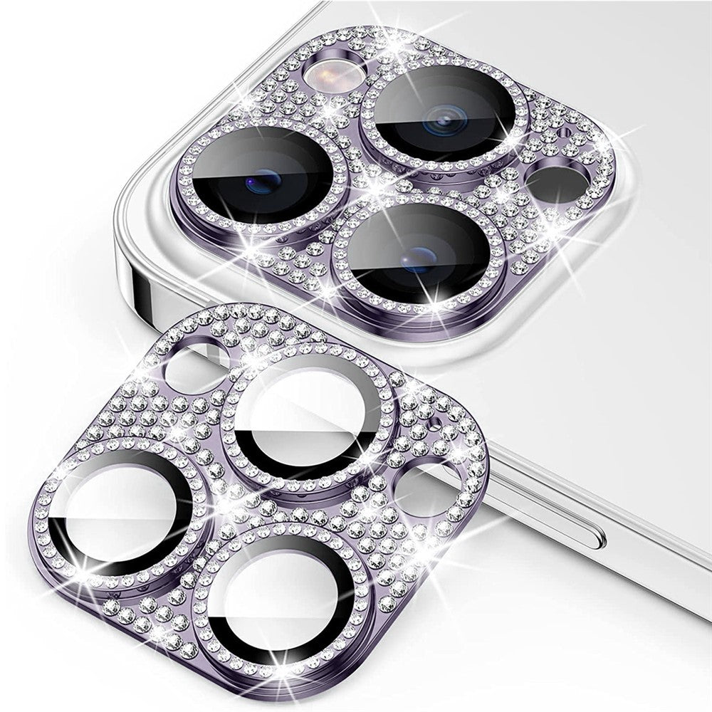 ENKAY HAT PRINCE kameralinsskydd med strasstensdekoration i metall + härdat glas för iPhone 16 Pro / 16 Pro Max