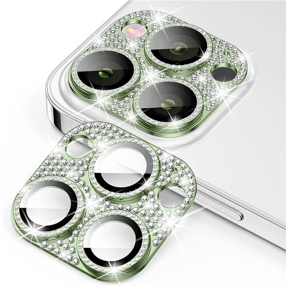 ENKAY HAT PRINCE kameralinsskydd med strasstensdekoration i metall + härdat glas för iPhone 16 Pro / 16 Pro Max