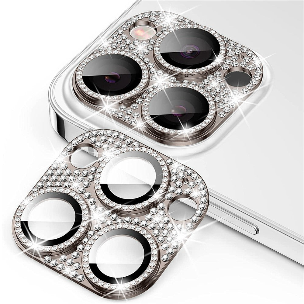 ENKAY HAT PRINCE kameralinsskydd med strasstensdekoration i metall + härdat glas för iPhone 16 Pro / 16 Pro Max