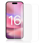 AMORUS 2Pcs For iPhone 16 Plus Screen Protector Transparent Tempered Glass Film Anti-Shatter