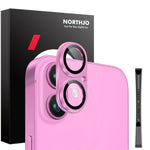 NORTHJO For iPhone 16 / 16 Plus Matte Camera Lens Protector Integrated Metal + Tempered Glass Lens Film