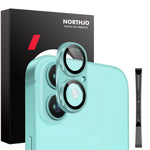 NORTHJO For iPhone 16 / 16 Plus Matte Camera Lens Protector Integrated Metal + Tempered Glass Lens Film