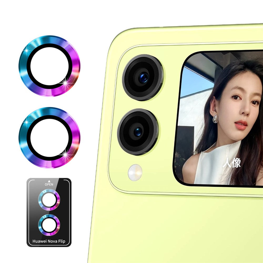 ENKAY HAT PRINCE 1-set för Huawei Nova Flip 5G kameralinsskydd metallring linsfilm