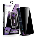 YONGPOLY For iPhone 16 Pro Anti-Spy Full Screen Protector Auto-Dust Removal Tempered Glass Film