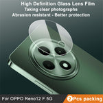 IMAK 2 st / set för Oppo Reno12 FS 5G / Reno12 F 5G kameralinsskydd härdat glas bakre linsfilm