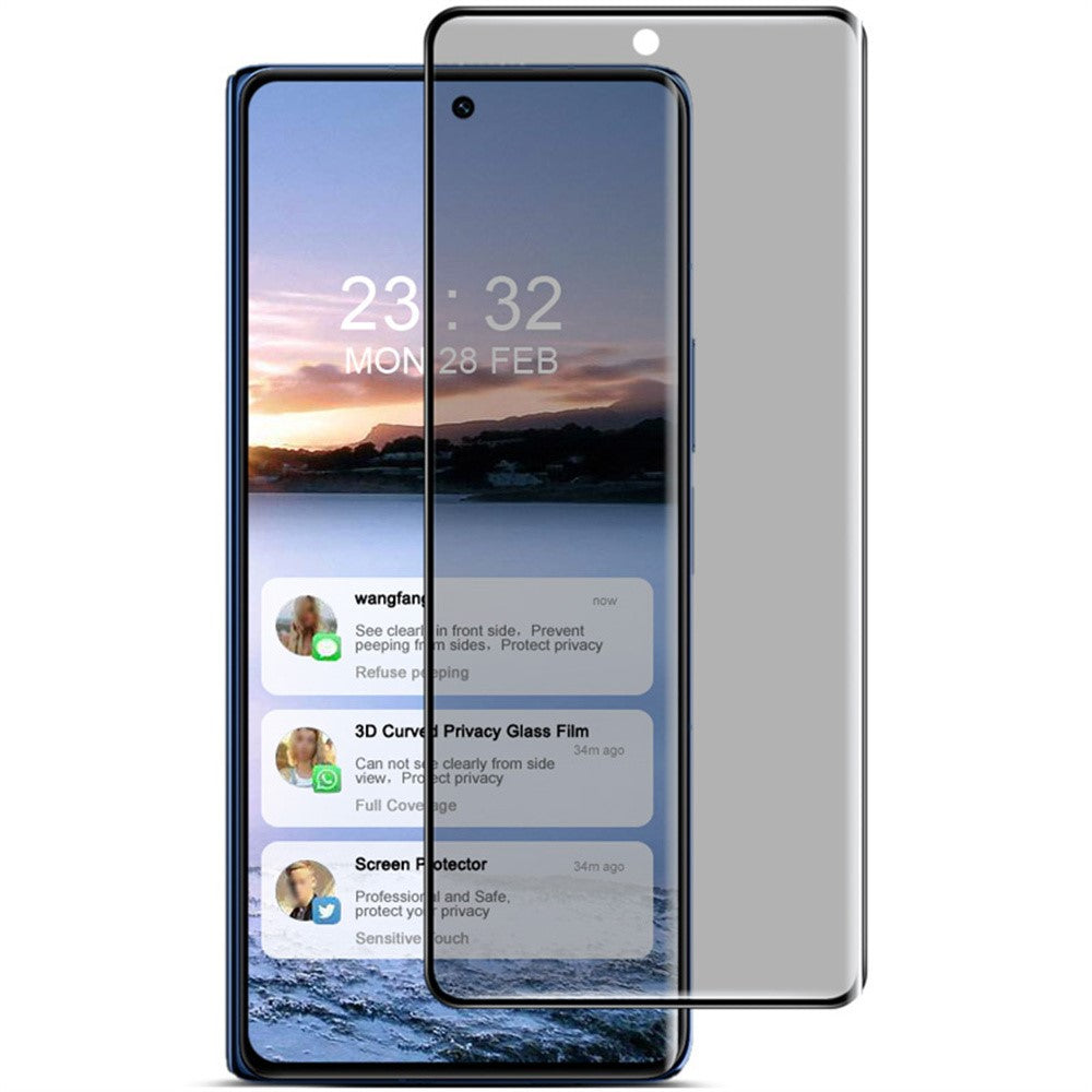 IMAK För Xiaomi Mix Fold 4 5G Anti-Spy Härdat Glas Helskärmsskydd 3D Böjd Kant