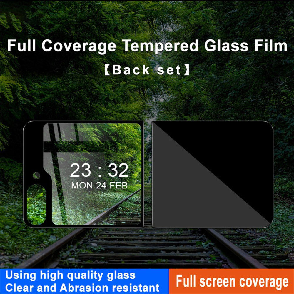 IMAK 1 sæt til Samsung Galaxy Z Flip6 5G beskytter til lille bagskærm hærdet glas bagcover