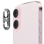 ENKAY HAT PRINCE For iPhone 16 /  16 Plus Camera Lens Protector Rhinestone Decor Metal+Tempered Glass Lens Film