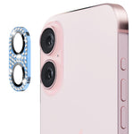ENKAY HAT PRINCE For iPhone 16 /  16 Plus Camera Lens Protector Rhinestone Decor Metal+Tempered Glass Lens Film