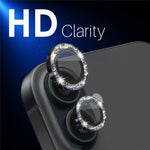 NORTHJO 1 Set For iPhone 16 / 16 Plus Camera Lens Film Tempered Glass+Metal Glitter Rear Lens Protector