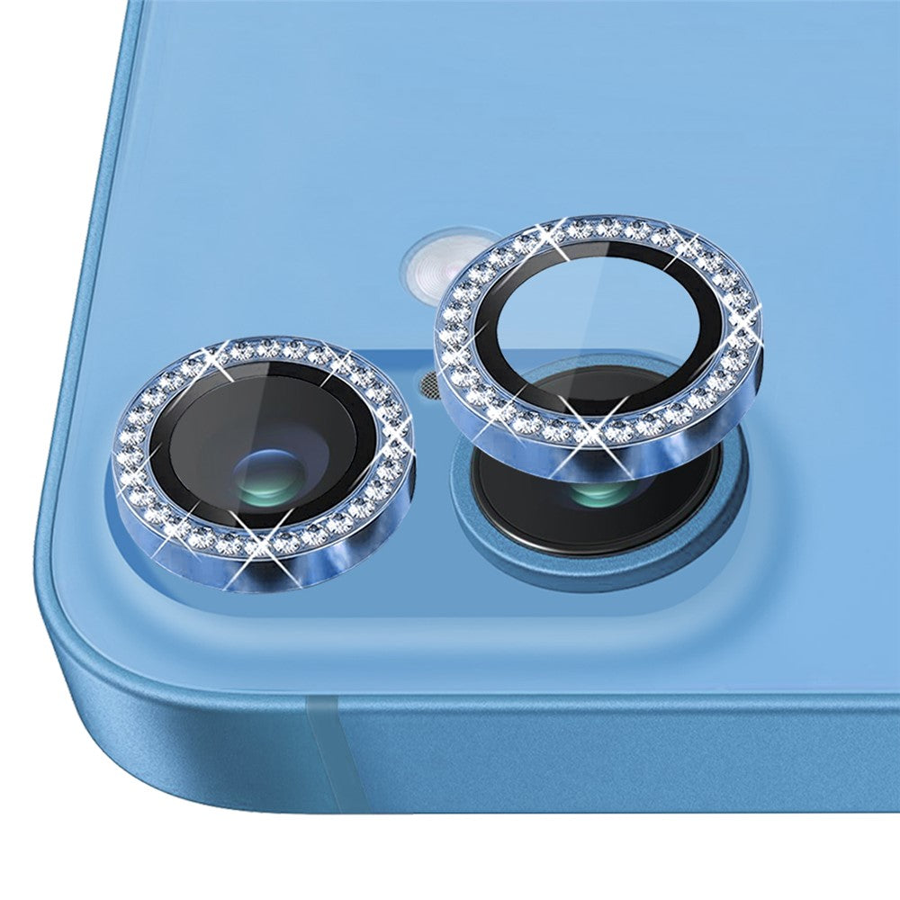 NORTHJO Til iPhone 16 / 16 Plus Linsebeskytter Rhinesten Ring Hærdet Glas Linsefilm