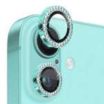 NORTHJO Til iPhone 16 / 16 Plus Linsebeskytter Rhinesten Ring Hærdet Glas Linsefilm