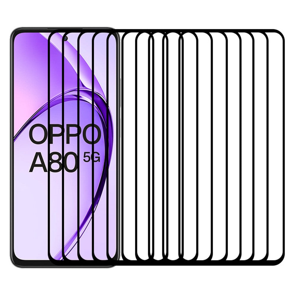 RURIHAI 10 st för Oppo A80 5G hög aluminium-kiselglasfilm 0,26 mm 2,5D sekundärhärdande skärmskydd