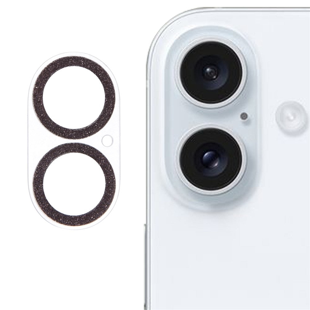 Til iPhone 16 / 16 Plus Kameraglasbeskytter Glitrende Hærdet Glas Linsefilm