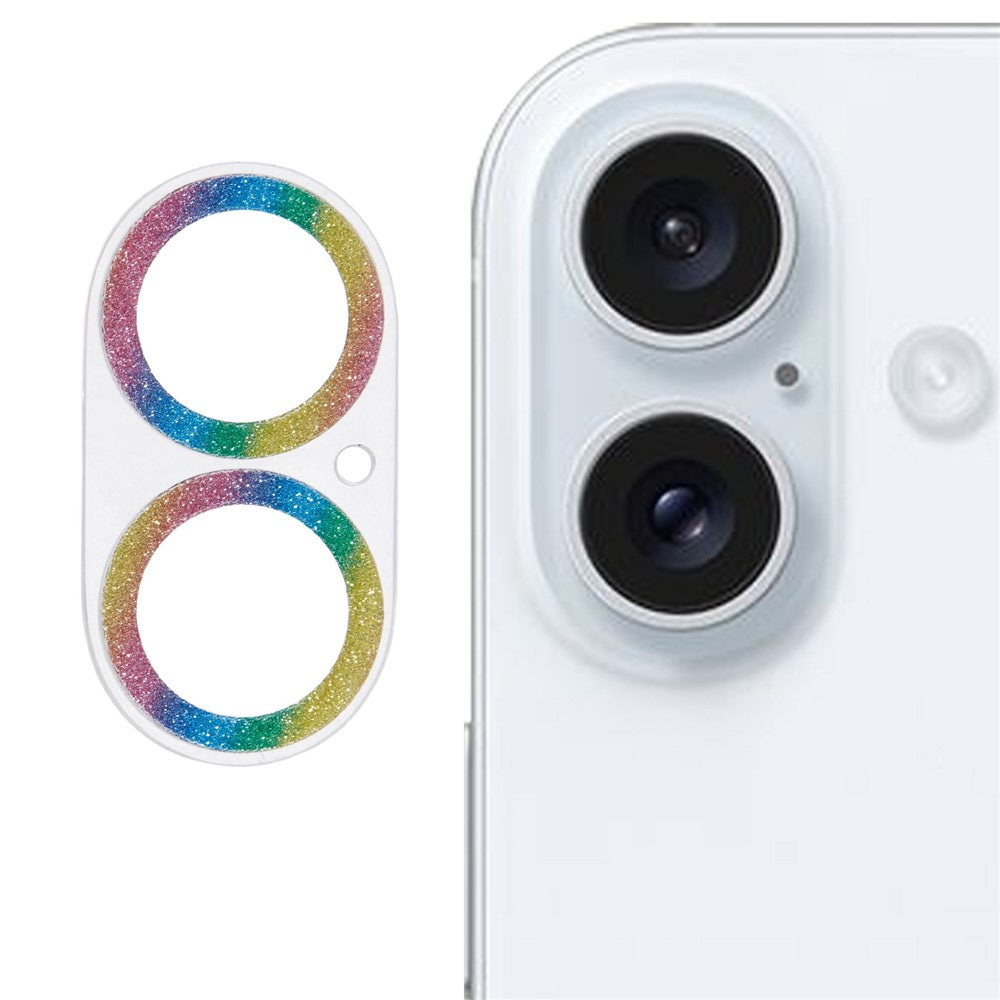 Til iPhone 16 / 16 Plus Kameraglasbeskytter Glitrende Hærdet Glas Linsefilm