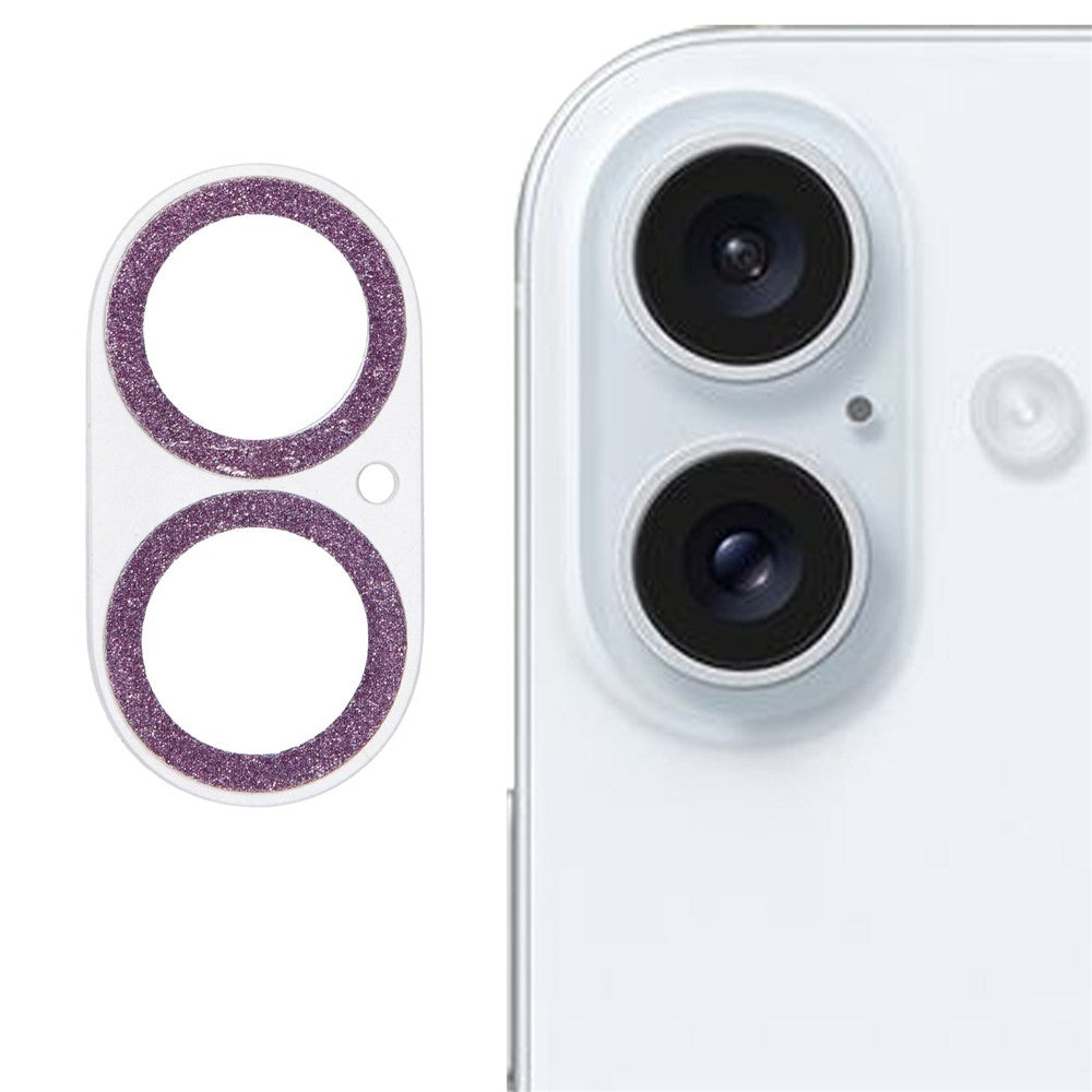 Til iPhone 16 / 16 Plus Kameraglasbeskytter Glitrende Hærdet Glas Linsefilm