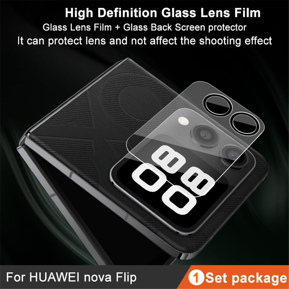 IMAK För Huawei Nova Flip 5G Kameralinsfilm + Härdat Glas Bakre Skärmskydd