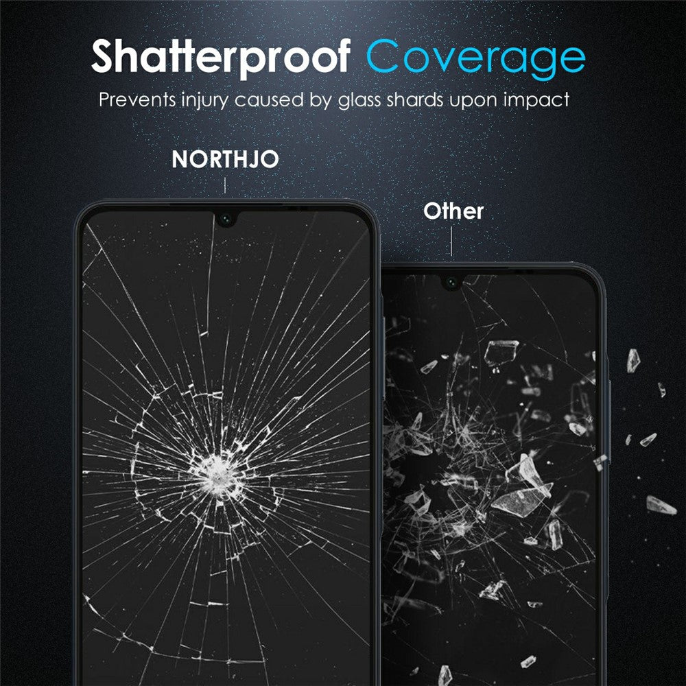 NORTHJO A+ til Samsung Galaxy A06 4G skærmbeskytter, højaluminiums-siliciumfilm 0,3 mm 2,5D