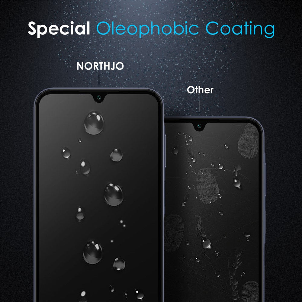 NORTHJO A+ til Samsung Galaxy A16 5G / A16 4G Skærmbeskytter Høj Aluminium-Silicium Film 0,3 mm 2.5D, Sort
