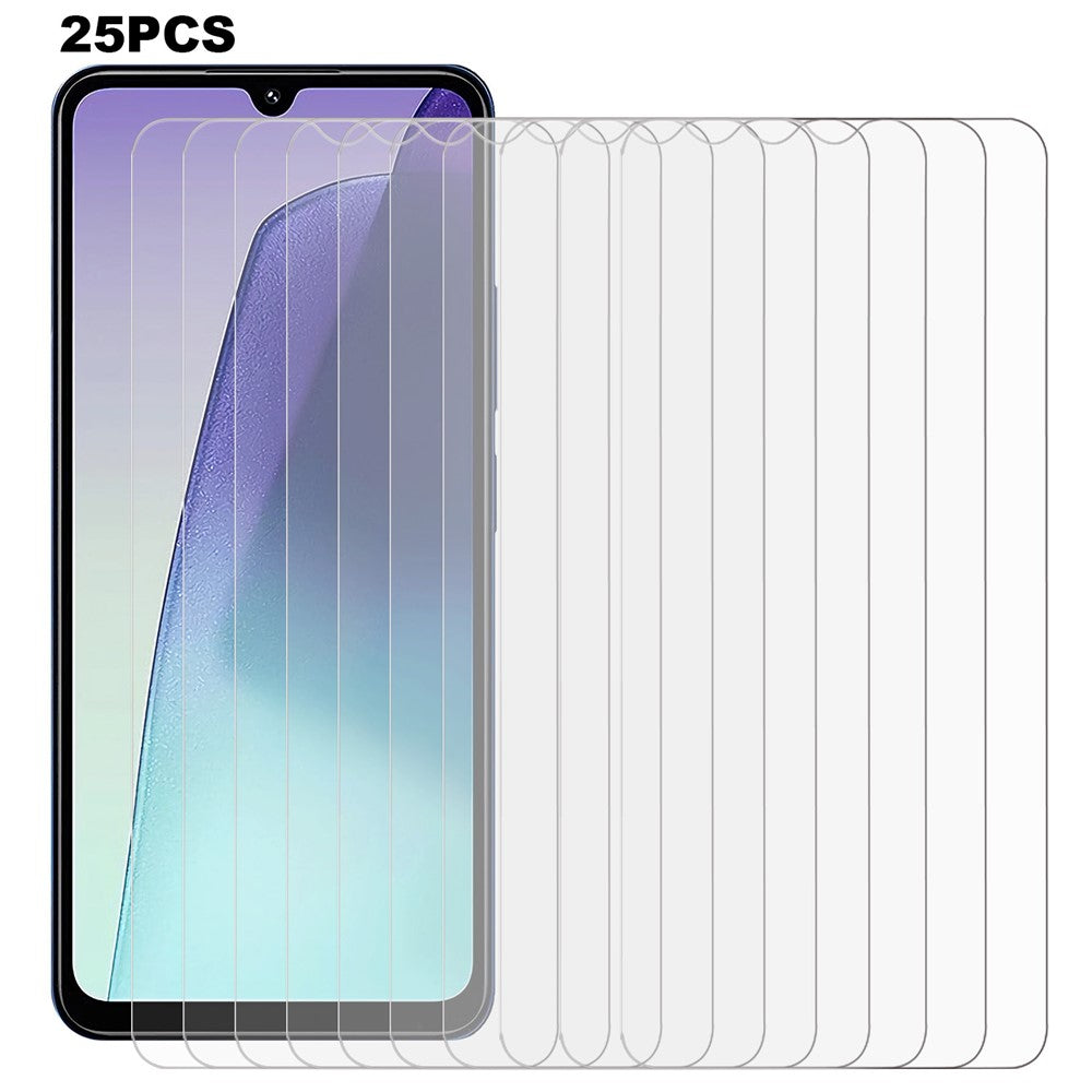 25 stk. hærdede glasskærmbeskyttere til Xiaomi Poco C75 4G / Poco M7 5G / 15C 4G (Global) (171 mm) / Redmi 14R 5G / 14C 4G / A3 Pro 4G (uden emballage, med vådservietter, støvopsamler og guideklistermærke)