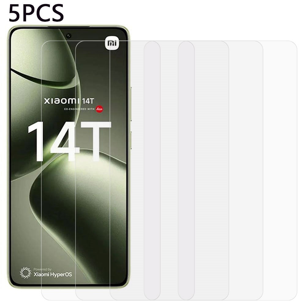 5Pcs For Xiaomi 14T / Xiaomi 14T Pro Screen Protector 0.3mm 2.5D Tempered Glass Clear Film