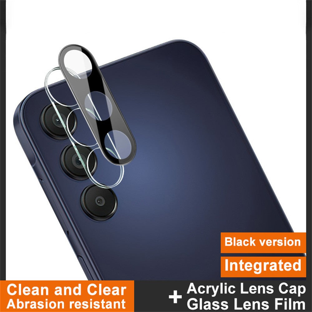 IMAK til Samsung Galaxy A16 5G / A16 4G Hærdet glas linsefilm + akrylhætte (sort version)