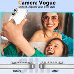 For iPhone 16  /  16 Plus Glitter Camera Lens Film Metal Ring+Tempered Glass Phone Lens Protector