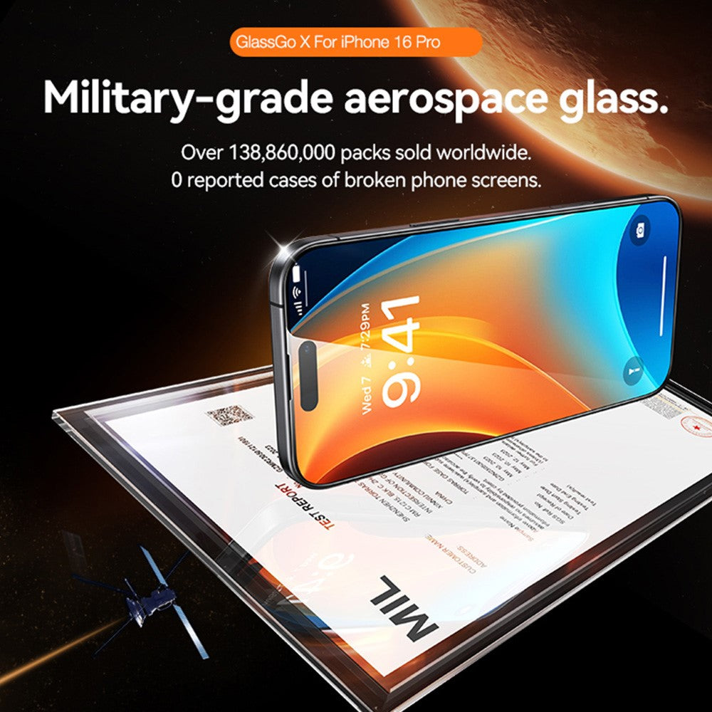 TORRAS Glassgo For iPhone 16 Screen Protector Tempered Glass HD Film with Automatic Dust Removal Tool