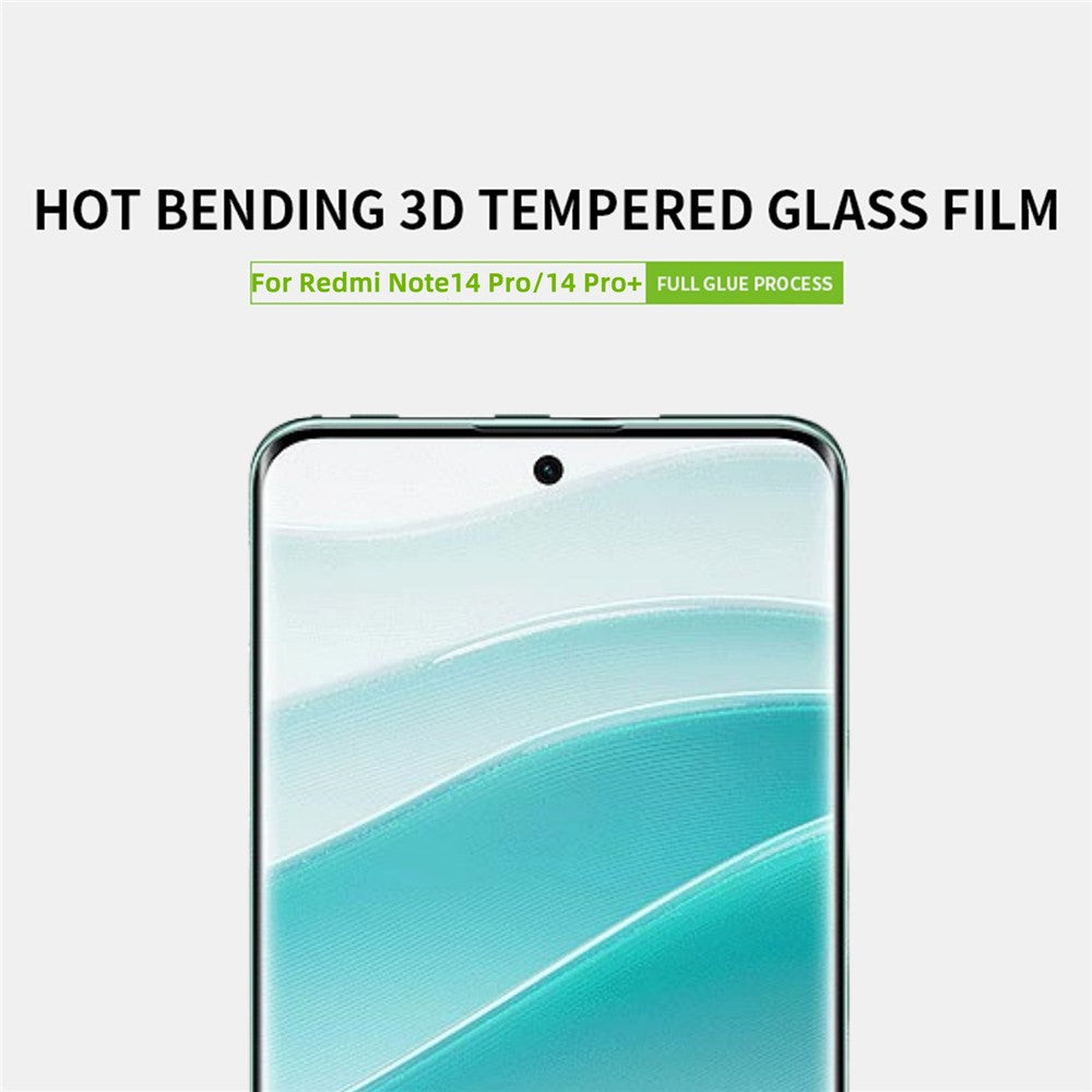 PINWUYO For Xiaomi Redmi Note 14 Pro+ 5G / Note 14 Pro 5G / Poco X7 5G Screen Protector 3D Hot Bending Tempered Glass Film