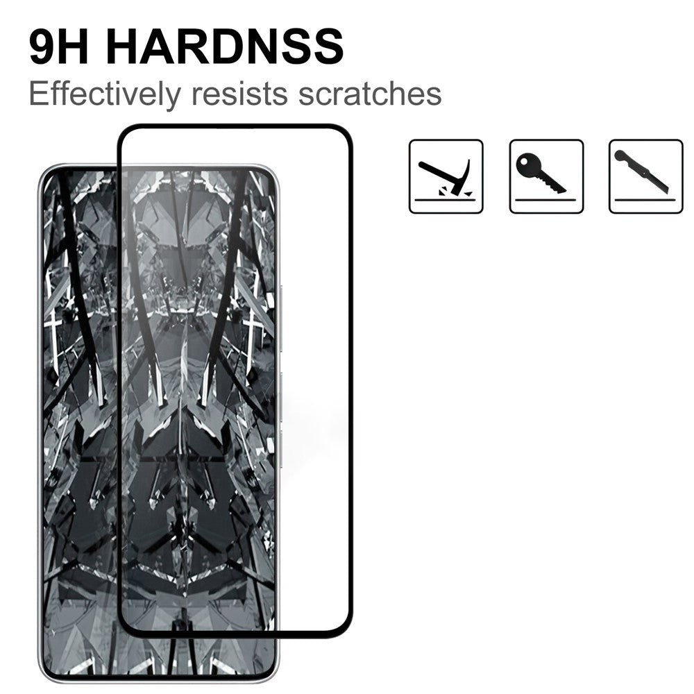For Xiaomi Redmi Note 14 5G / 14 4G (163.25mm) AGC Tempered Glass with Black Edge Full Glue Full Coverage Screen Protector