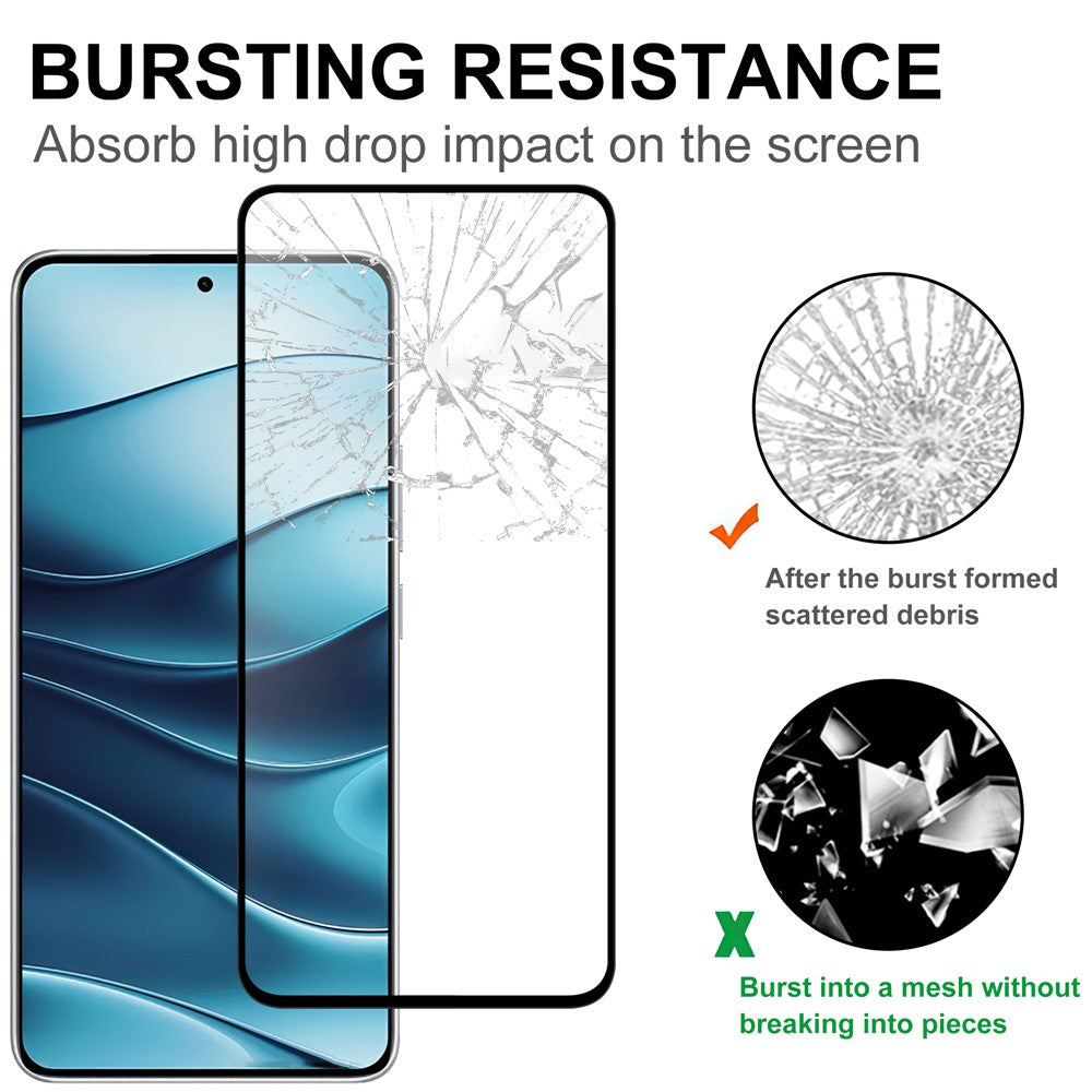 For Xiaomi Redmi Note 14 5G / 14 4G (163.25mm) AGC Tempered Glass with Black Edge Full Glue Full Coverage Screen Protector