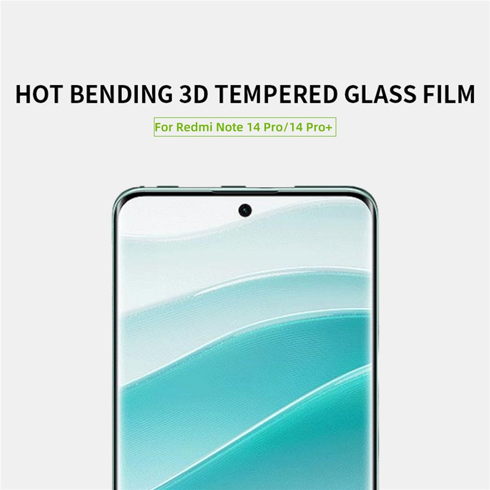 MOFI For Xiaomi Redmi Note 14 Pro+ 5G / Note 14 Pro 5G / Poco X7 5G 3D Hot Bending Screen Protector Full Glue Tempered Glass Film