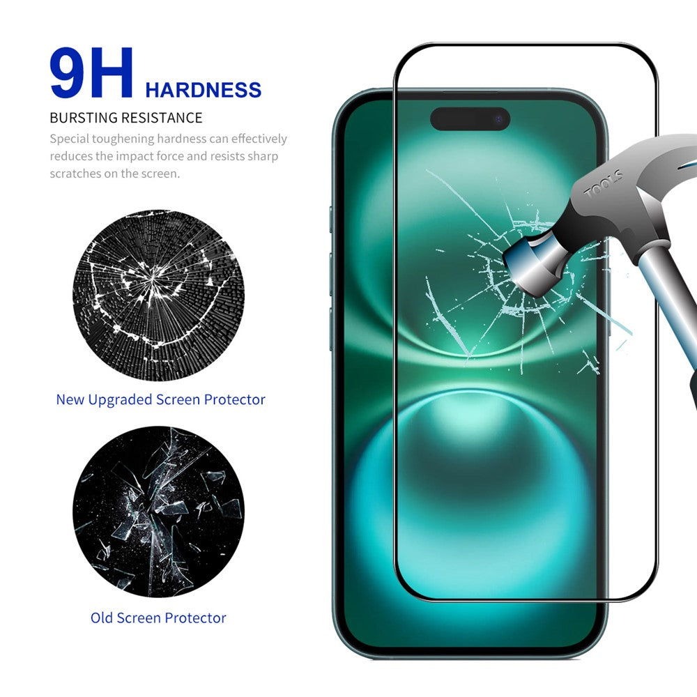 ENKAY HAT PRINCE For iPhone 16 Plus HD Clear Film   Tempered Glass Screen Protector with Installation Tool
