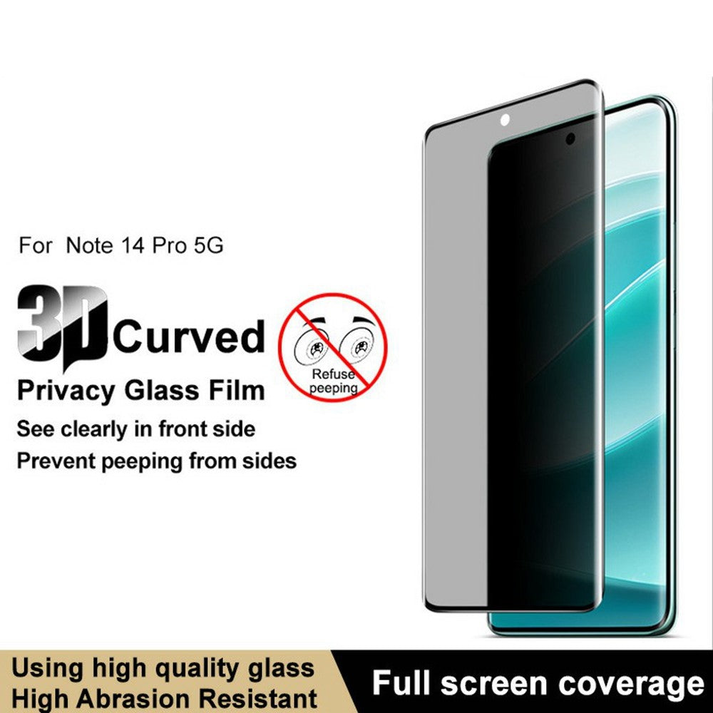 IMAK For Xiaomi Redmi Note 14 Pro+ 5G / Note 14 Pro 5G / Poco X7 5G Anti-Spy Full Screen Protector Tempered Glass Film