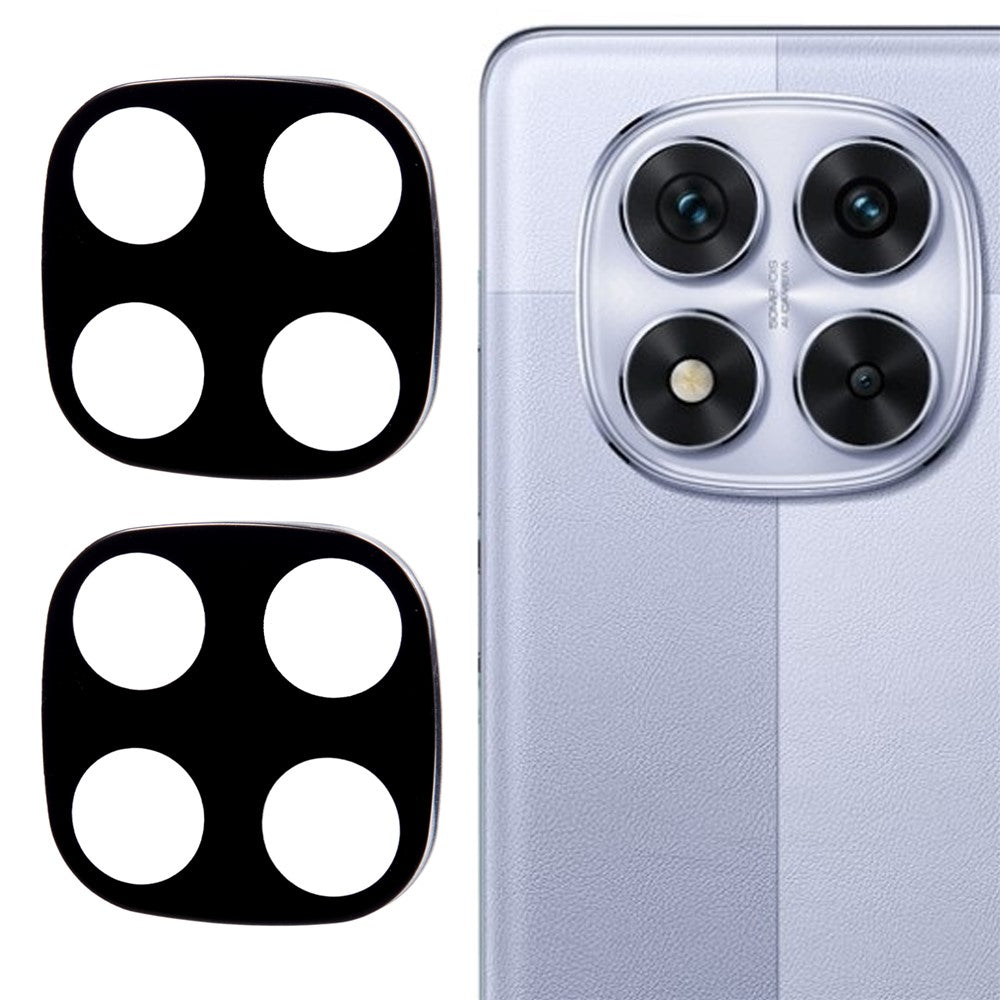 2Pcs For Xiaomi Redmi Note 14 Pro 5G / Poco X7 5G Full Coverage Camera Lens Protector Silk Printing Tempered Glass Lens Film 3D Arc Edge