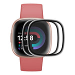 ENKAY HAT PRINCE til Fitbit Versa 4 / Sense 2 2 stk. / sæt skærmbeskytter Ridsefast Fuld dækning 3D buet blød PC-kant + PMMA-film