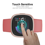 ENKAY HAT PRINCE til Fitbit Versa 4 / Sense 2 2 stk. / sæt skærmbeskytter Ridsefast Fuld dækning 3D buet blød PC-kant + PMMA-film