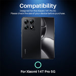 NORTHJO 1 Set For Xiaomi 14T Pro Tempered Glass Camera Lens Film CD Veins Metal Ring Lens Guard