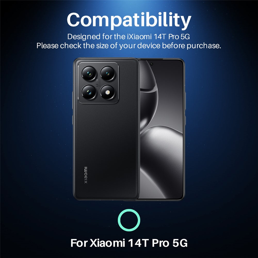 NORTHJO 1 Set For Xiaomi 14T Pro Tempered Glass Camera Lens Film CD Veins Metal Ring Lens Guard