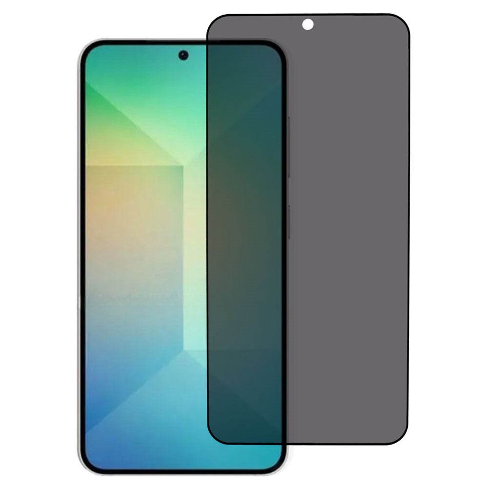 For Samsung Galaxy S25 Tempered Glass 180 Degree Anti-Peep Film Black Edge Full Screen Protector with Fingerprint Unlock
