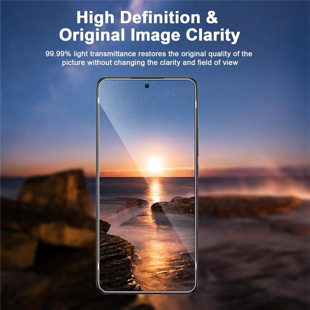 2Pcs For Xiaomi 14T Pro Screen Protector 2.5D Arc Edge High Clarity Tempered Glass Film with Camera Lens Film